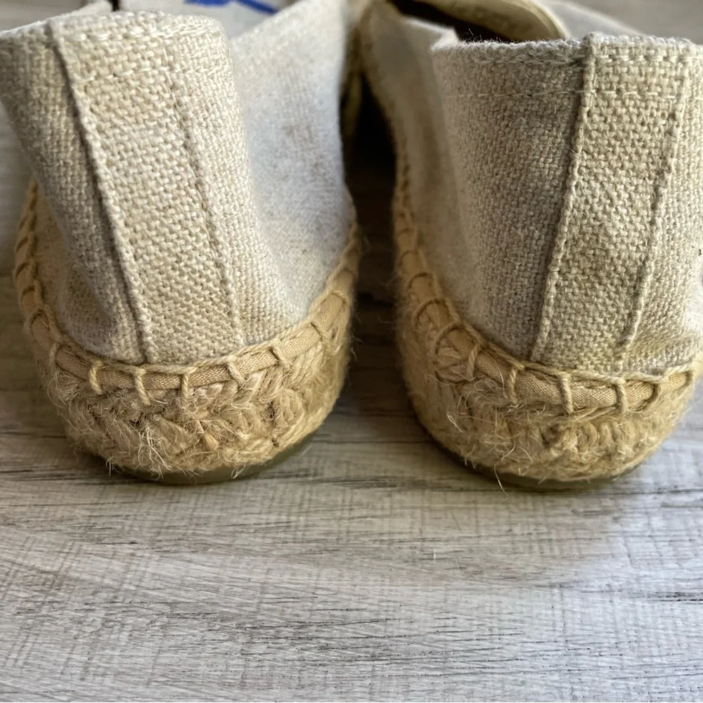Soludos Limoncello Smoking Espadrille In Sand/Tan  “Le Citron” Embroidery SZ 6